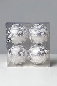 4" Ball Matte Silver W/Snow