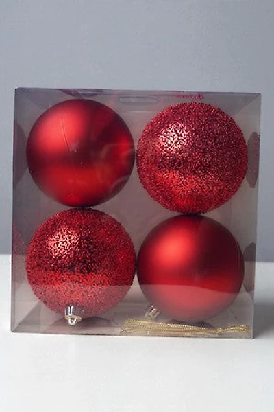 4" Ball Matte Red/Shiny Red