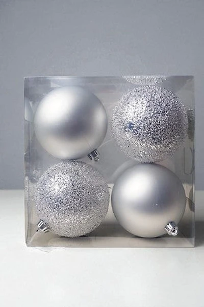 4" Ball Matte Red/Shiny Silver