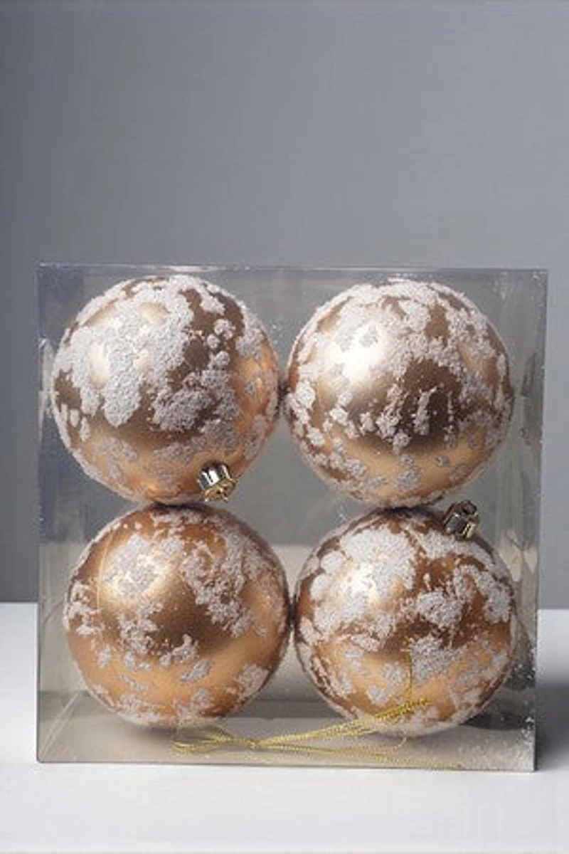 4" Ball Matte Gold W/Snow