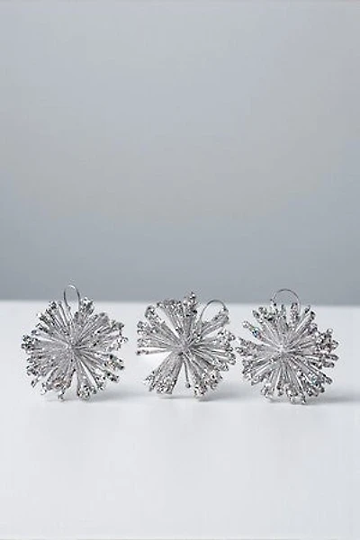 5" Sputnik Glittered Ball - Silver