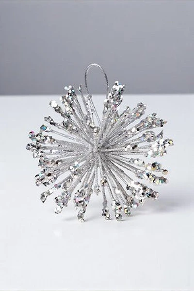4"Sputnik Glittered Ball - Silver