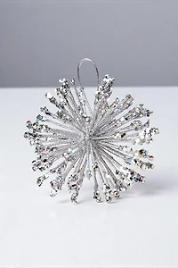 4"Sputnik Glittered Ball - Silver