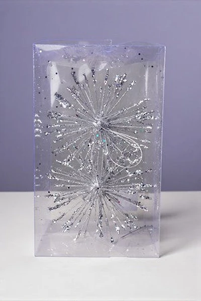 8" Sputnik Glittered Ball - Silver
