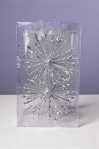 8" Sputnik Glittered Ball - Silver