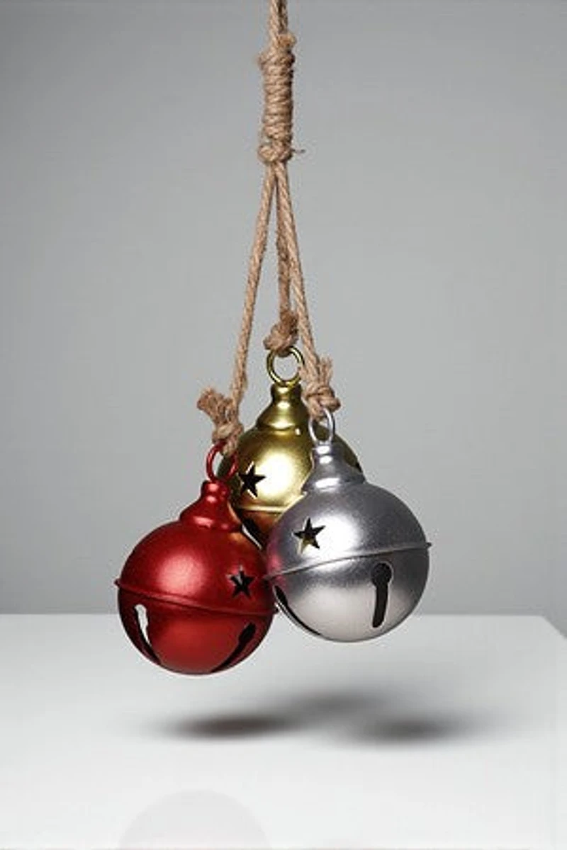 " Metall Bell/3 Gold/Red/Silver