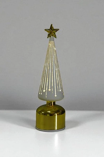 12" 1/2  Christmas Tree Glass W/Light and Movement