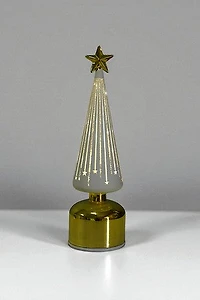 12" 1/2  Christmas Tree Glass W/Light and Movement