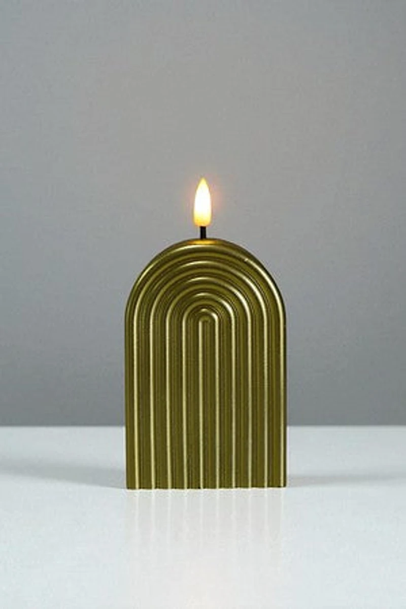 6" Gold  Candle w/Flame