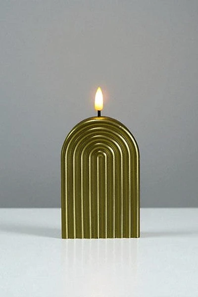 6" Gold  Candle w/Flame