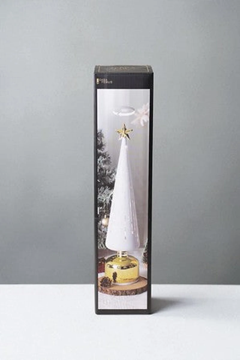 16" Christmas Tree Glass W/Light and Movement