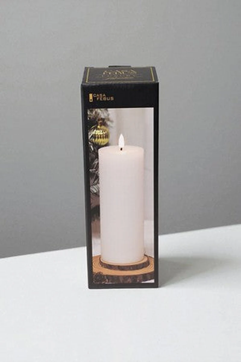 9" Candle White w/Flame
