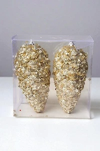 7" Glittered Pinecone