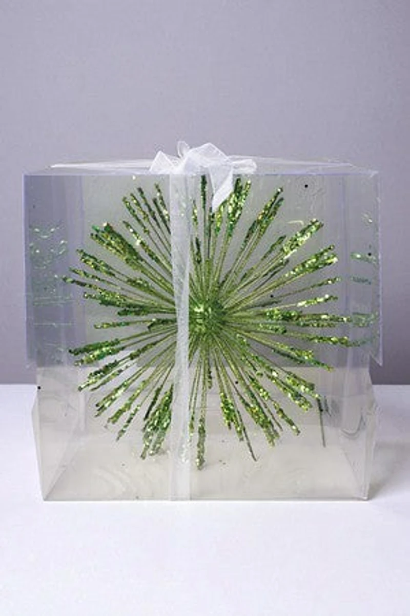 12" Sputnik Glittered Ball - Green