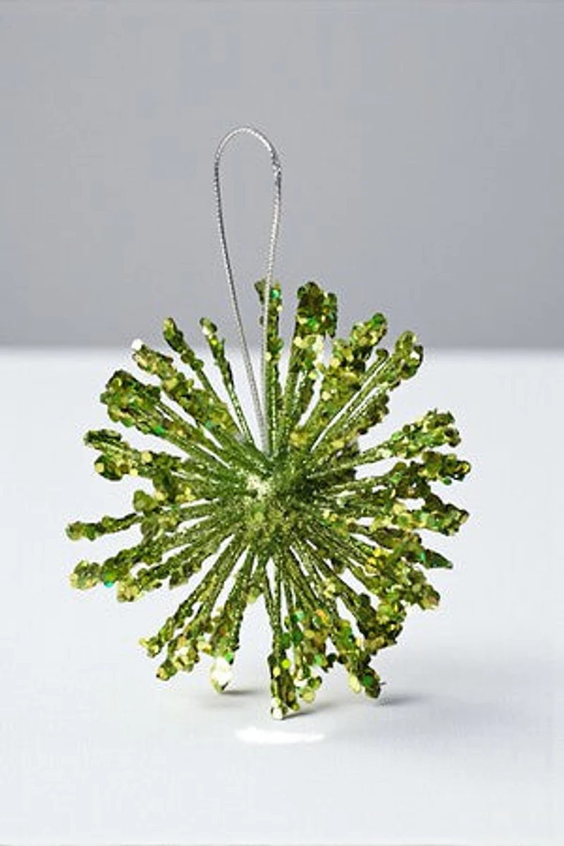 4" Sputnik Glittered Ball - Green