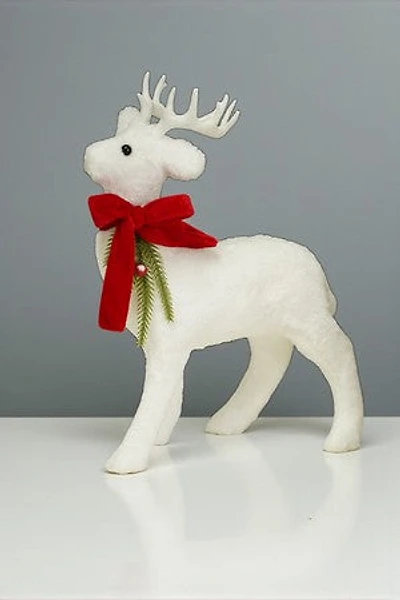 24" Reindeer w/Lights-White
