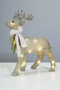 24" Reindeer w/Lights-Silver