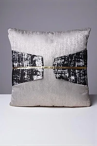 16" x 16" GREY/BL/GOLD CUSHION