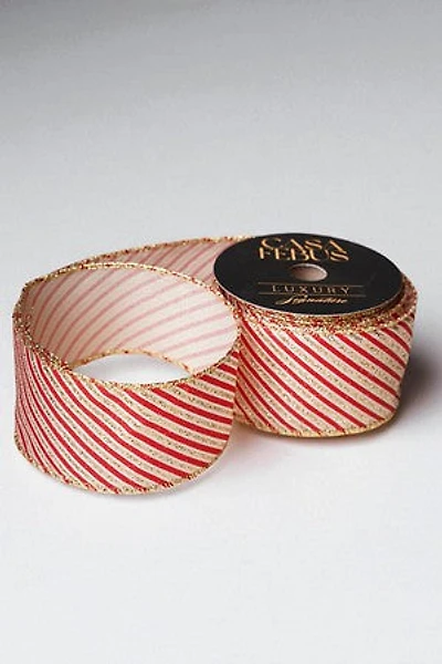 2.5" x 25 FT Ribbon Gold/Red Plain