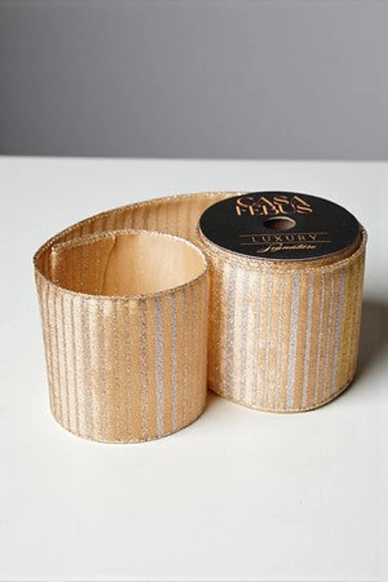 4" x 25 FT Ribbon Gold/Silver