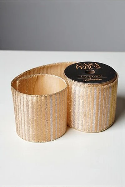 4" x 25 FT Ribbon Gold/Silver