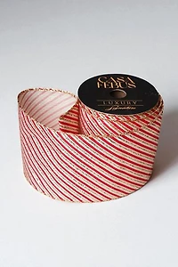 4" x 25 FT Ribbon Gold/Red Plain
