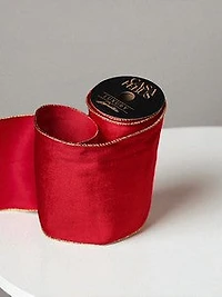 8" x 25 FT Ribbon Solid Red Without Gold Desing