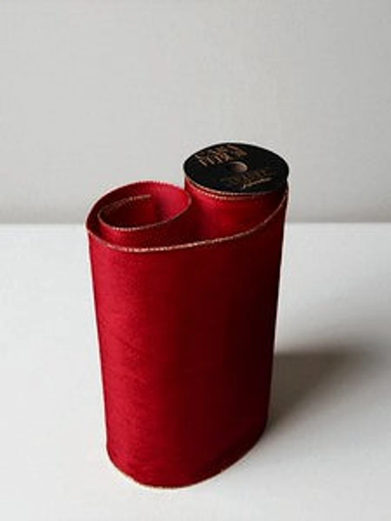 12" x 25 FT Ribbon Solid Red Without Gold Desing