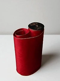 12" x 25 FT Ribbon Solid Red Without Gold Desing
