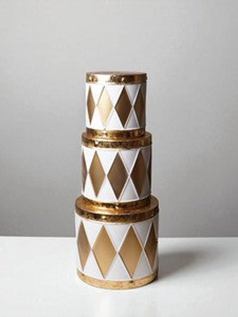 Metal Drum Gold/White 3pcs