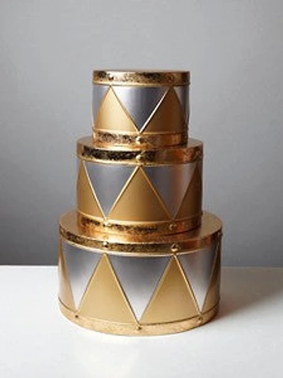 Metal Drum Silver/Gold 3pcs