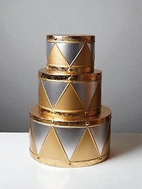 Metal Drum Silver/Gold 3pcs