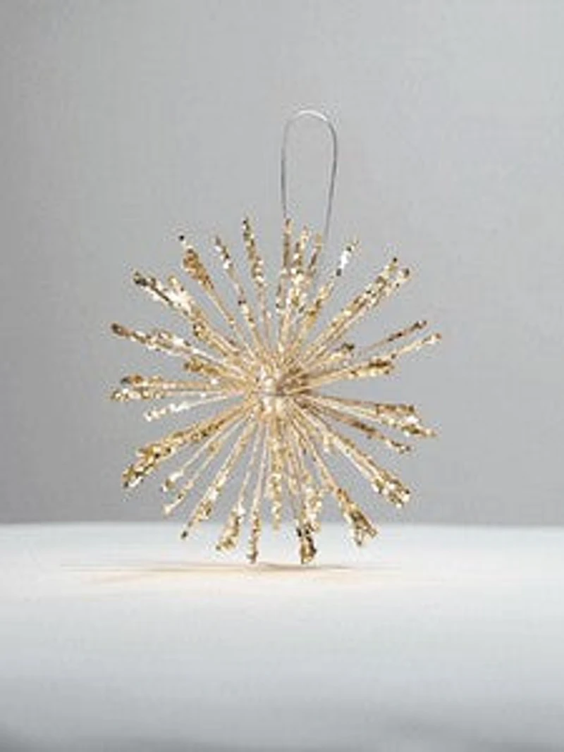 4" Sputnik Glittered Ball - Champagne