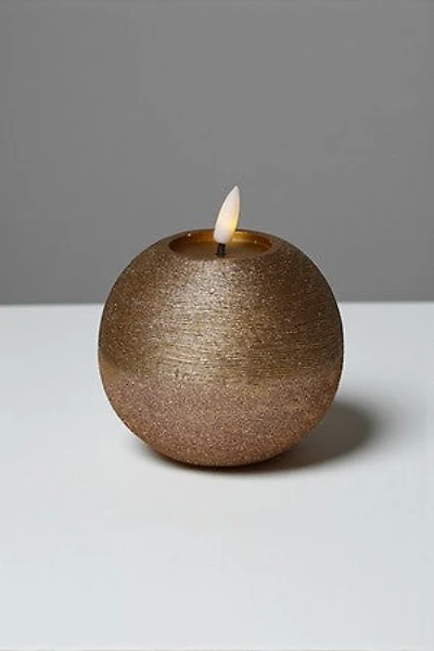 4" Gold Ball Candle w/Flame