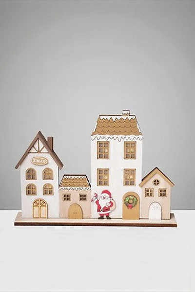 12"Houses Gold White