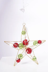 13" Wire Star W/Balls W/Plugs 30CM  10 Llights