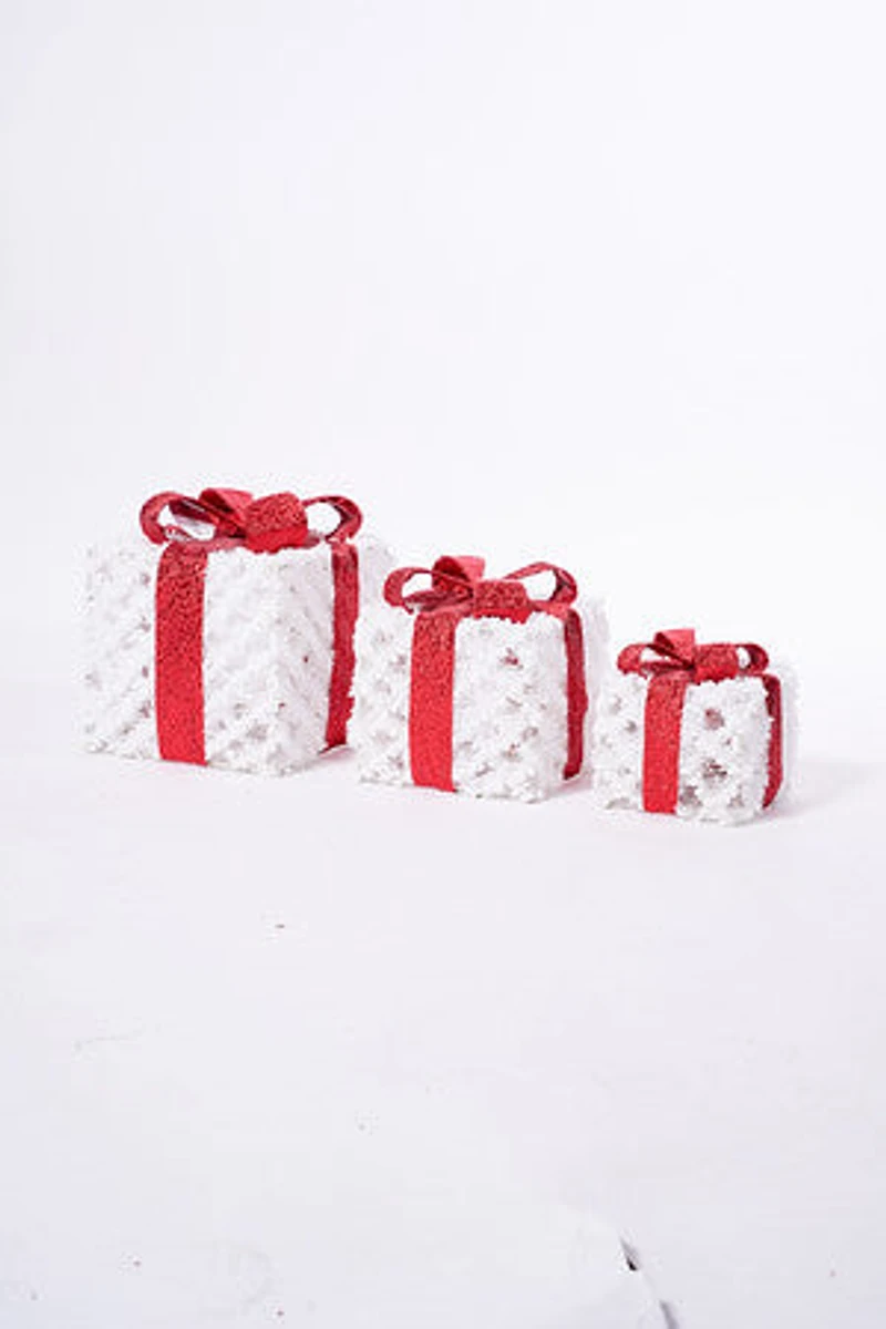 10" Set/3 White Gifts W/Plugs