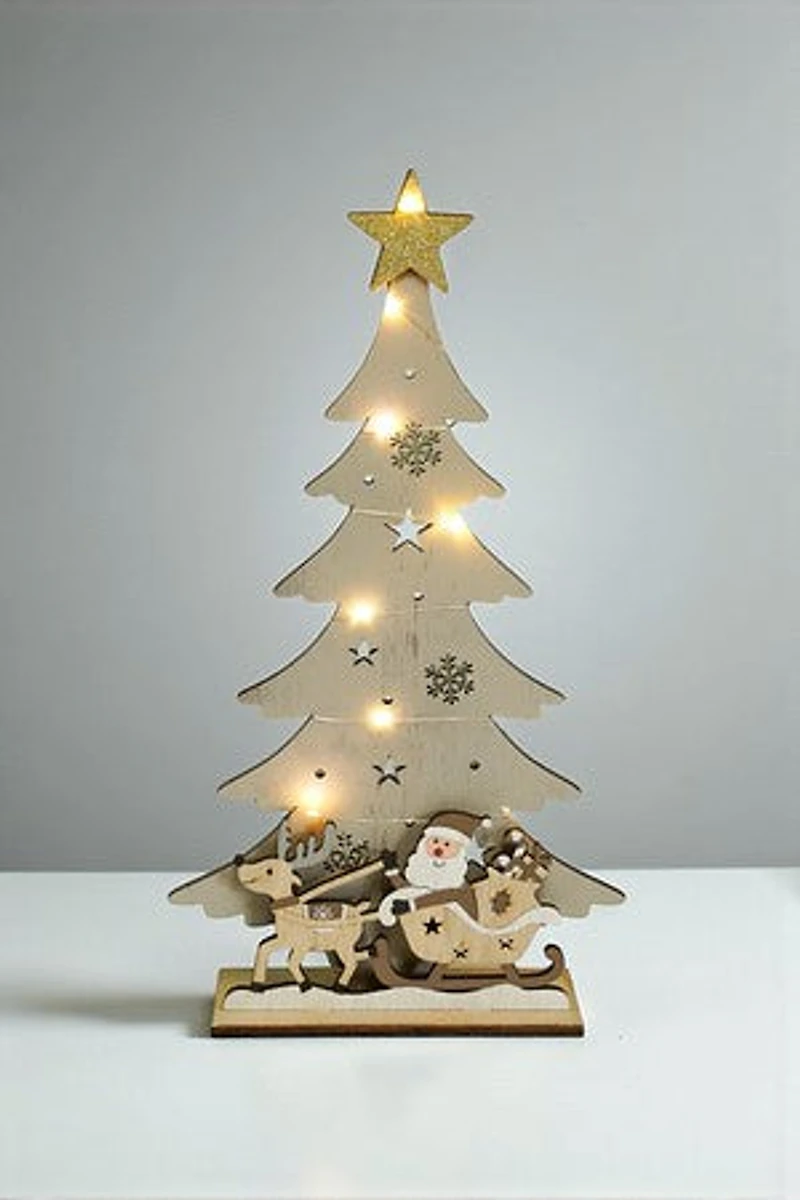 9" Santa W/Tree Terra Color