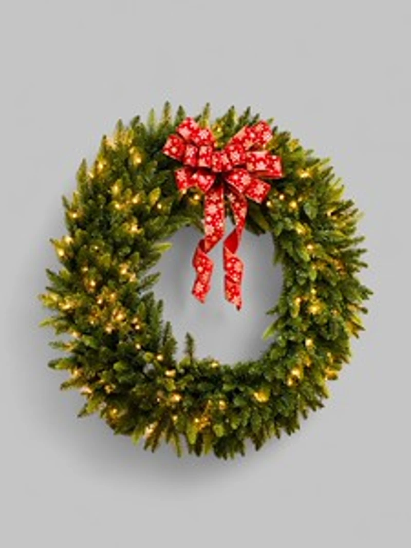 36" Christmas Wreath 100 Lights Clear