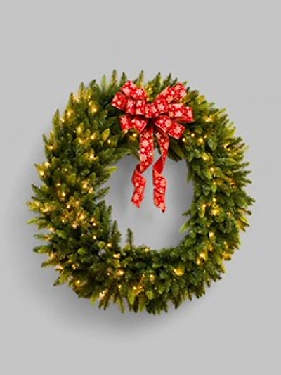 36"  Christmas Wreath 100 Lights Clear