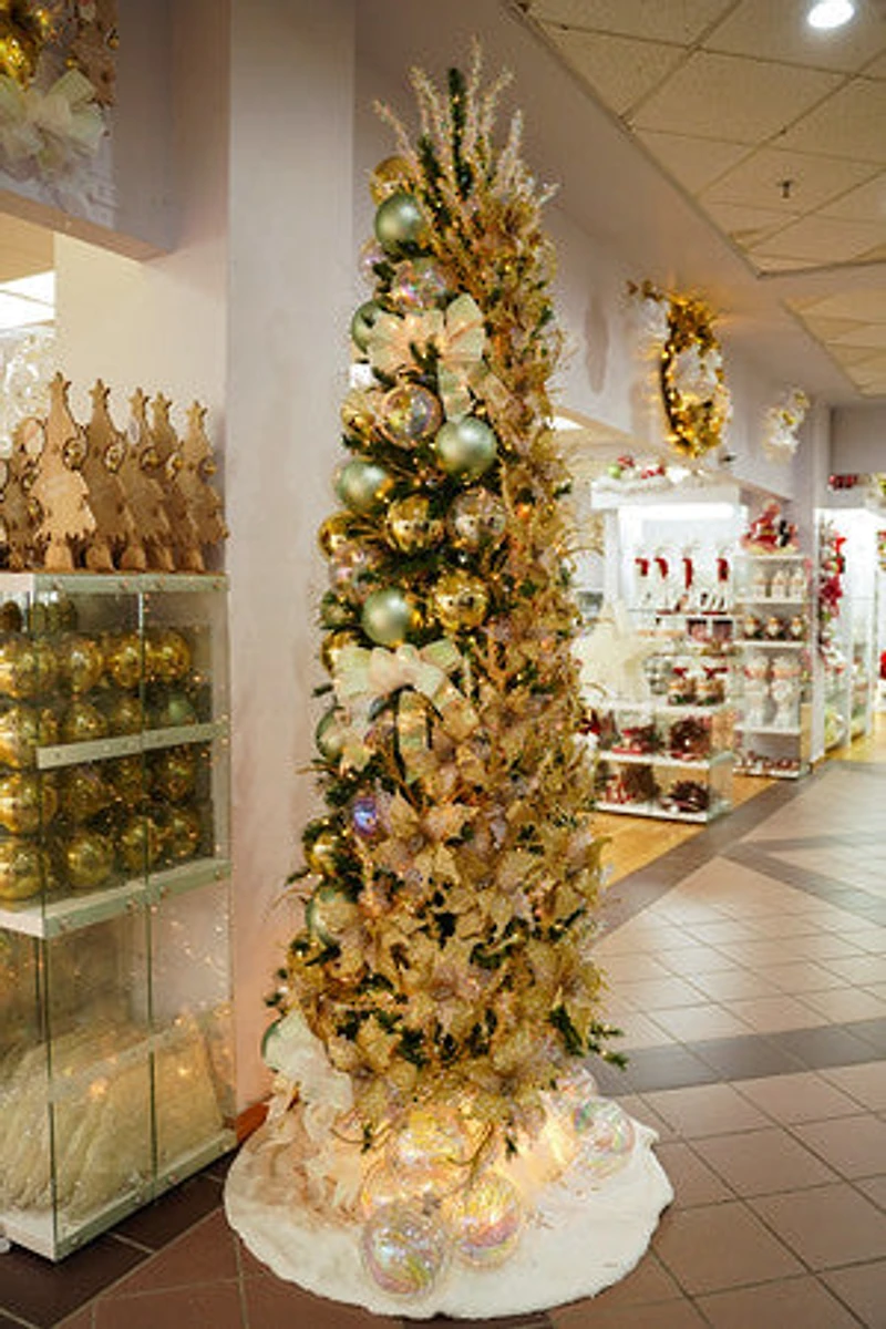 9' Christmas Pencil Tree with 650 Multi Color lights