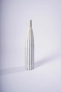 30" WHITE  WOOD VASE