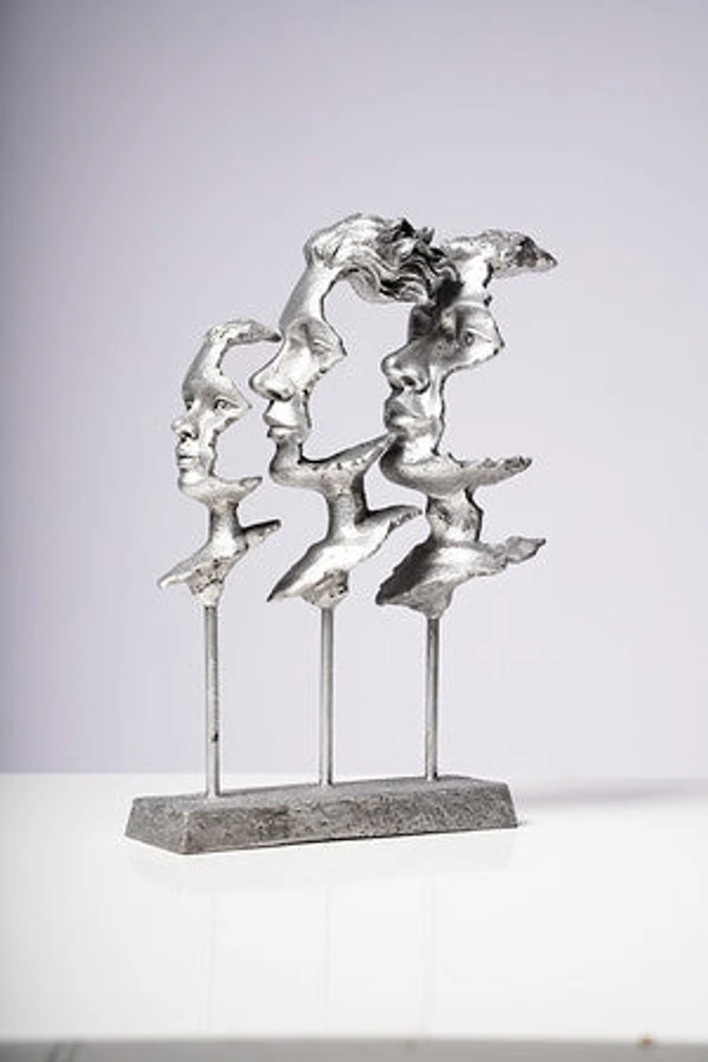12"FAMILY BUST ANTIC SILVER