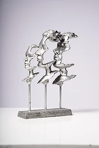 12"FAMILY BUST ANTIC SILVER