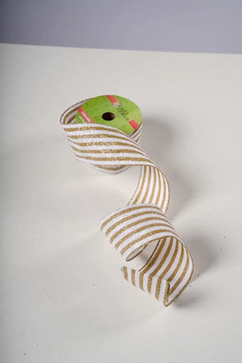2 1/2 " 25 FT White/Gold w/Glitter