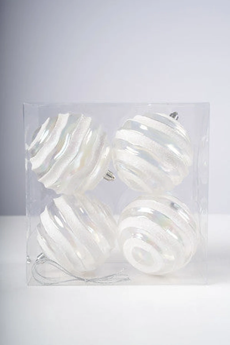 4" White Irid Ball