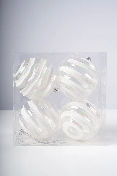 4" White Irid Ball