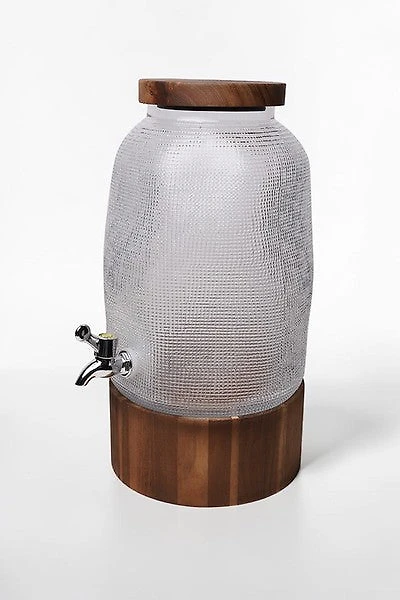 Beverage Dispenser on Acasia Wood Base