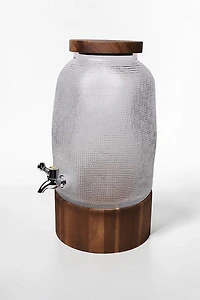 Beverage Dispenser on Acasia Wood Base