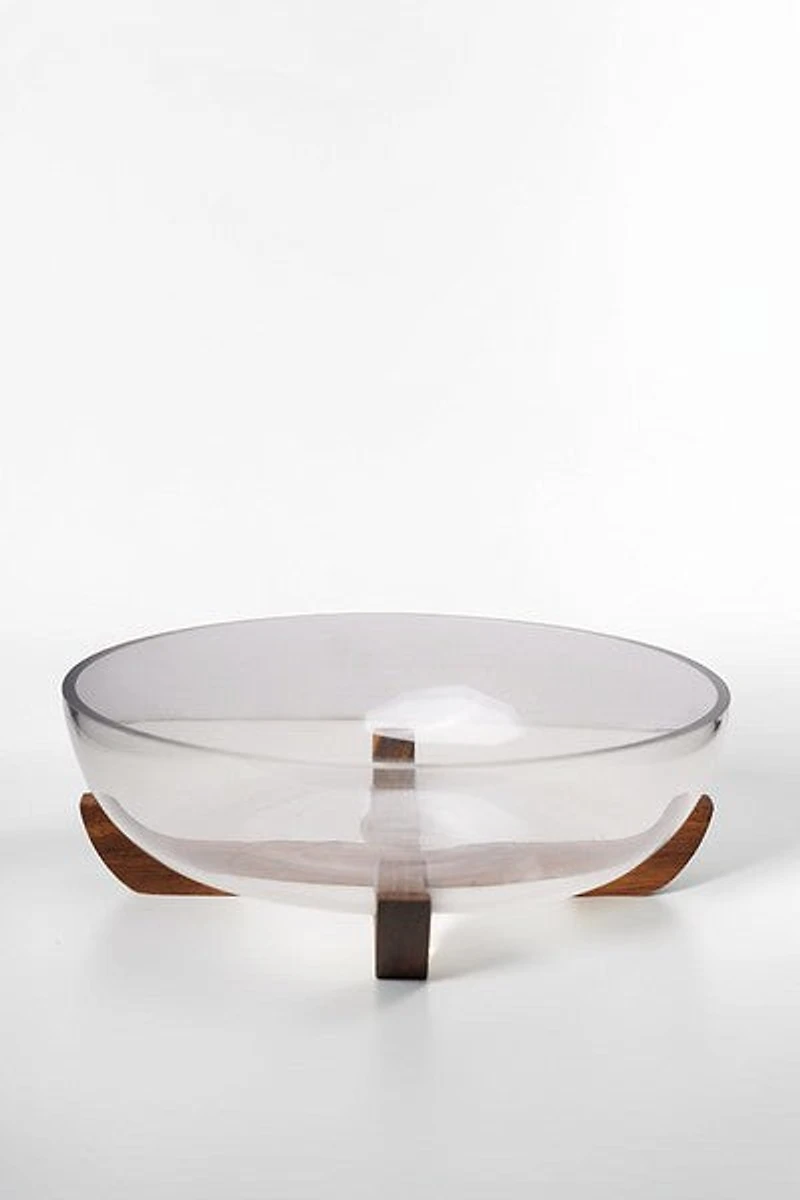 Salad Bowl on Acasia Wood Base